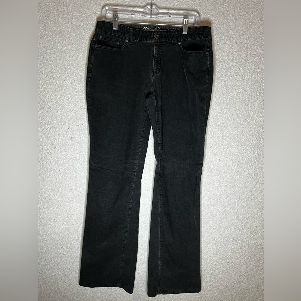 EDDIE BAUER DARK GRAY CORDUROY CURVY BOOTCUT PANTS SIZE 10